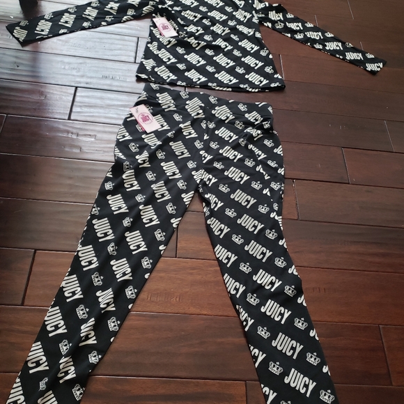 NWT Black & Cream Juicy Couture AOP Lounge Set - Picture 7 of 7